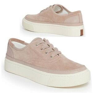 AllSaints Bella Suede Leather Low Top Platform Sneakers In Dirty Pink Sz 5 New